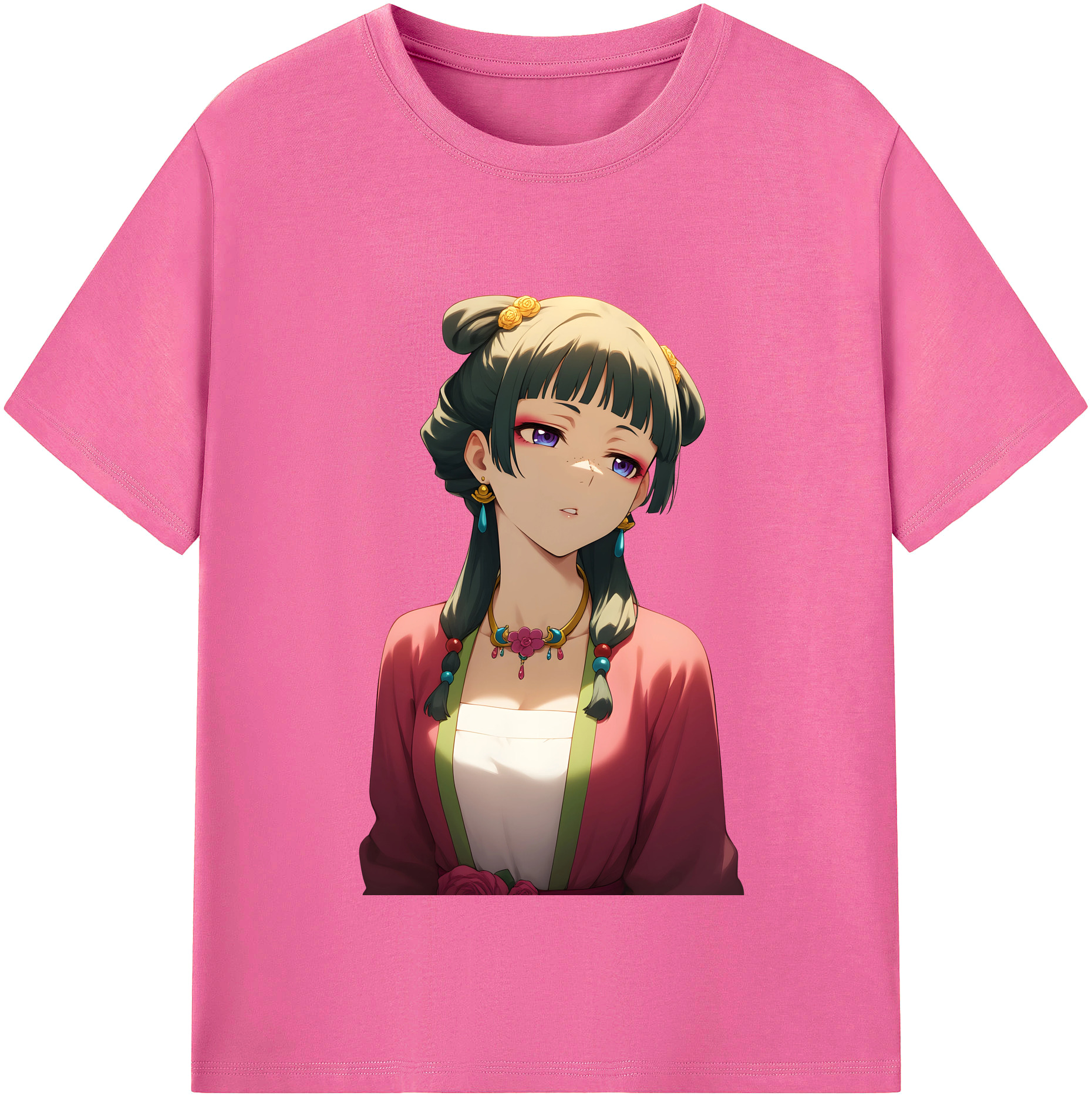 （画像用） 薬屋のひとりごと The Apothecary Diaries レディースカジュアルプリントTシャツ（綿100％）